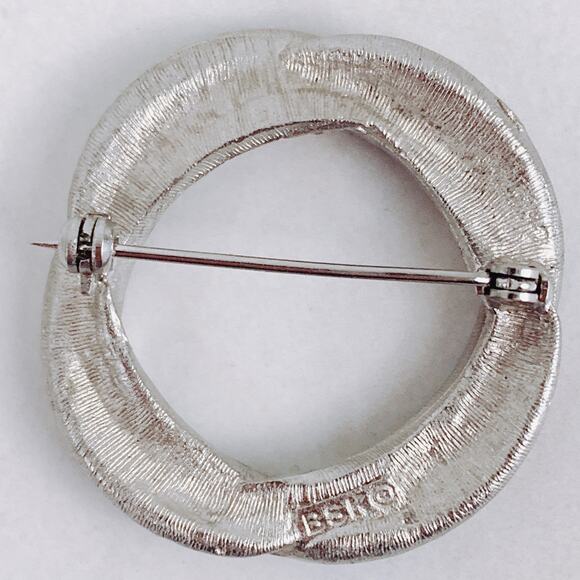 VTG Signed Trifari Coro BSK Silver Tone Brooch Lot Mid Century Rhinestone PinSet - Picture 9 of 16